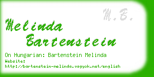 melinda bartenstein business card